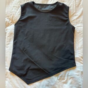 Black Asymmetrical Hem Sleeveless Top Women’s Medium NWOT
